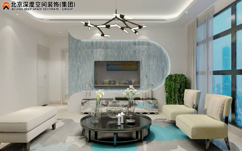 欽州光大悅湖云邸110㎡現(xiàn)代簡約裝修效果圖案例