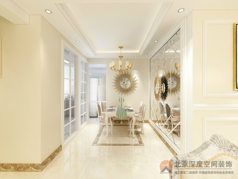 欽州光大天驕御景135㎡歐式風格裝修效果圖案例